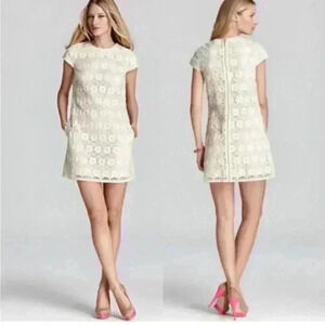 Juicy couture NWOT gorgeous cream lace  guipure shift dress. 100% cotton
